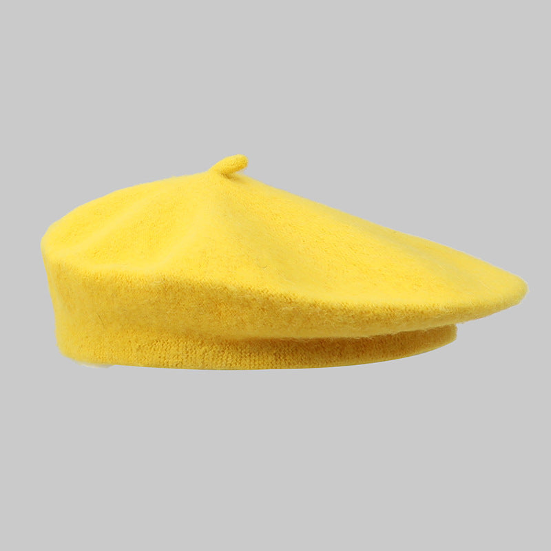Béret femme en acrylique – Style rétro coréen