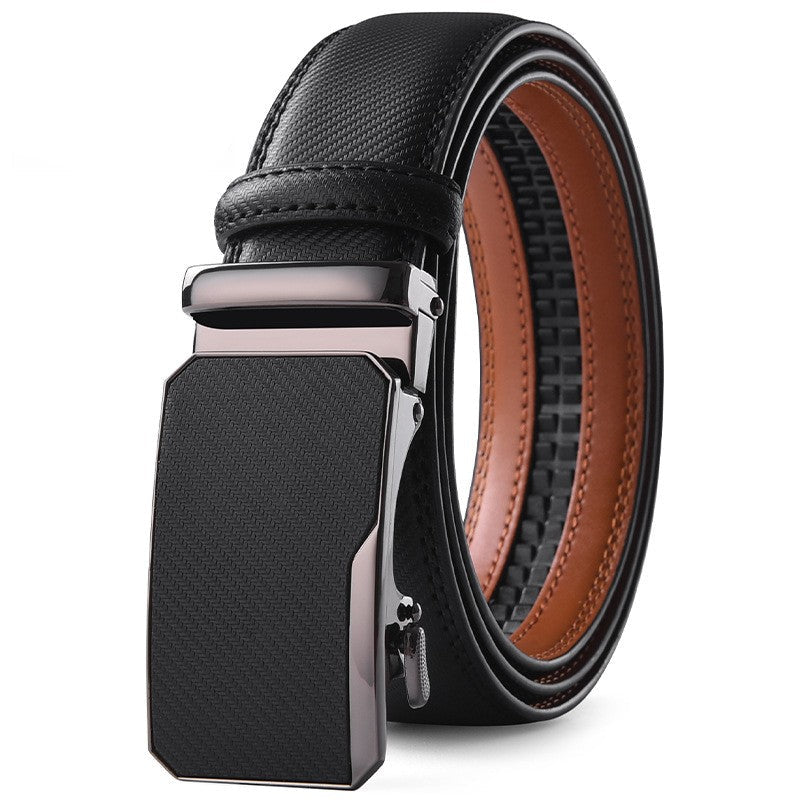 Ceinture homme en cuir de vachette – Boucle automatique, grain naturel