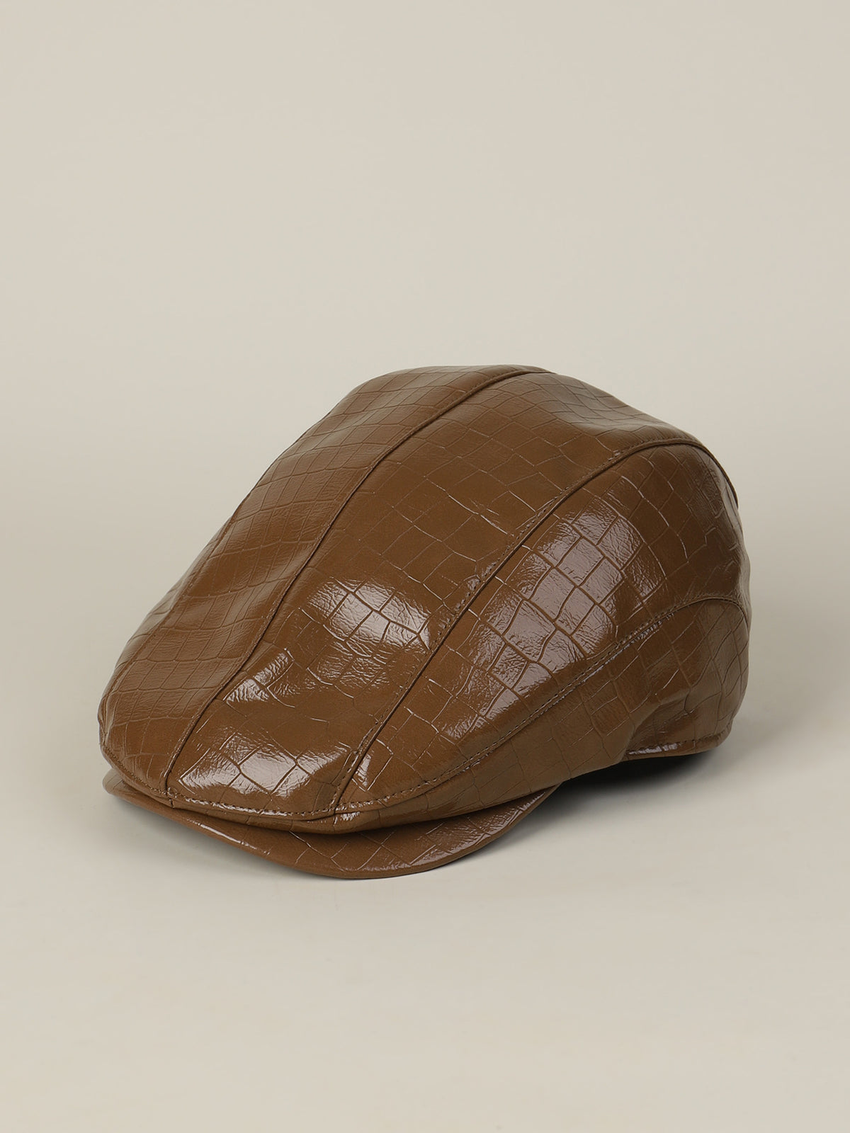 Casquette gavroche en simili cuir – Style rétro