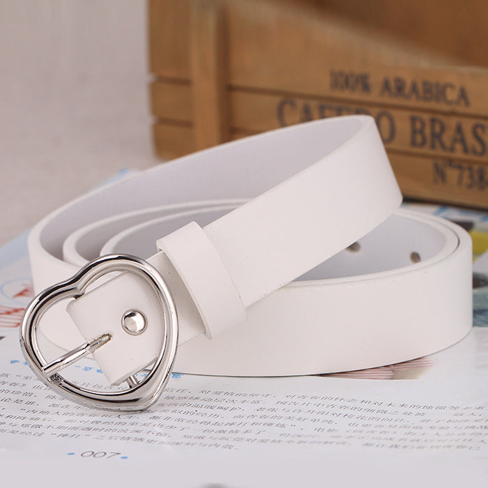 Ceinture femme en simili cuir – Boucle cœur