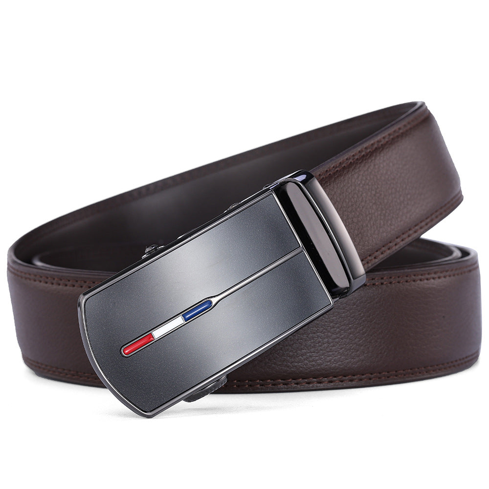 Ceinture homme en cuir de vachette – Motifs géométriques gaufrés