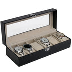 Boîte à 6 montres en bois et simili cuir – Effet crocodile