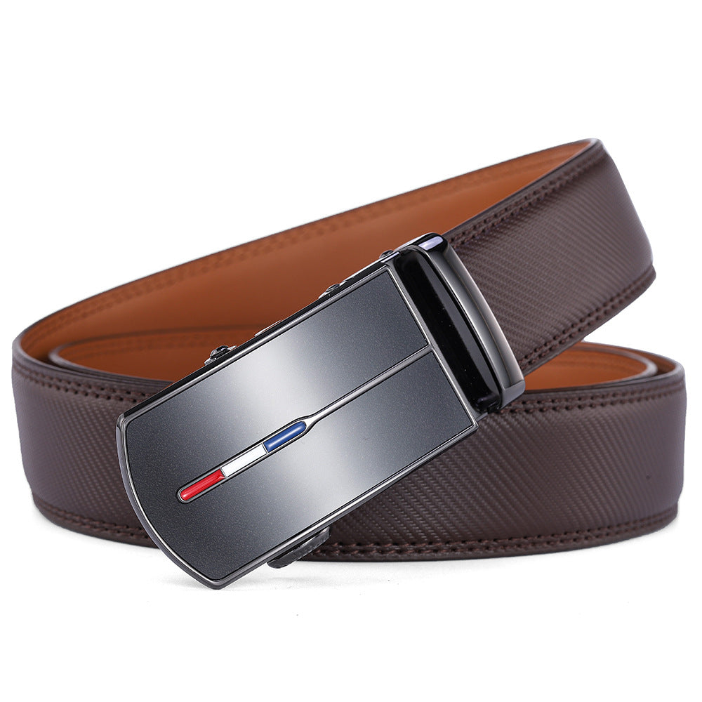 Ceinture homme en cuir de vachette – Motifs géométriques gaufrés