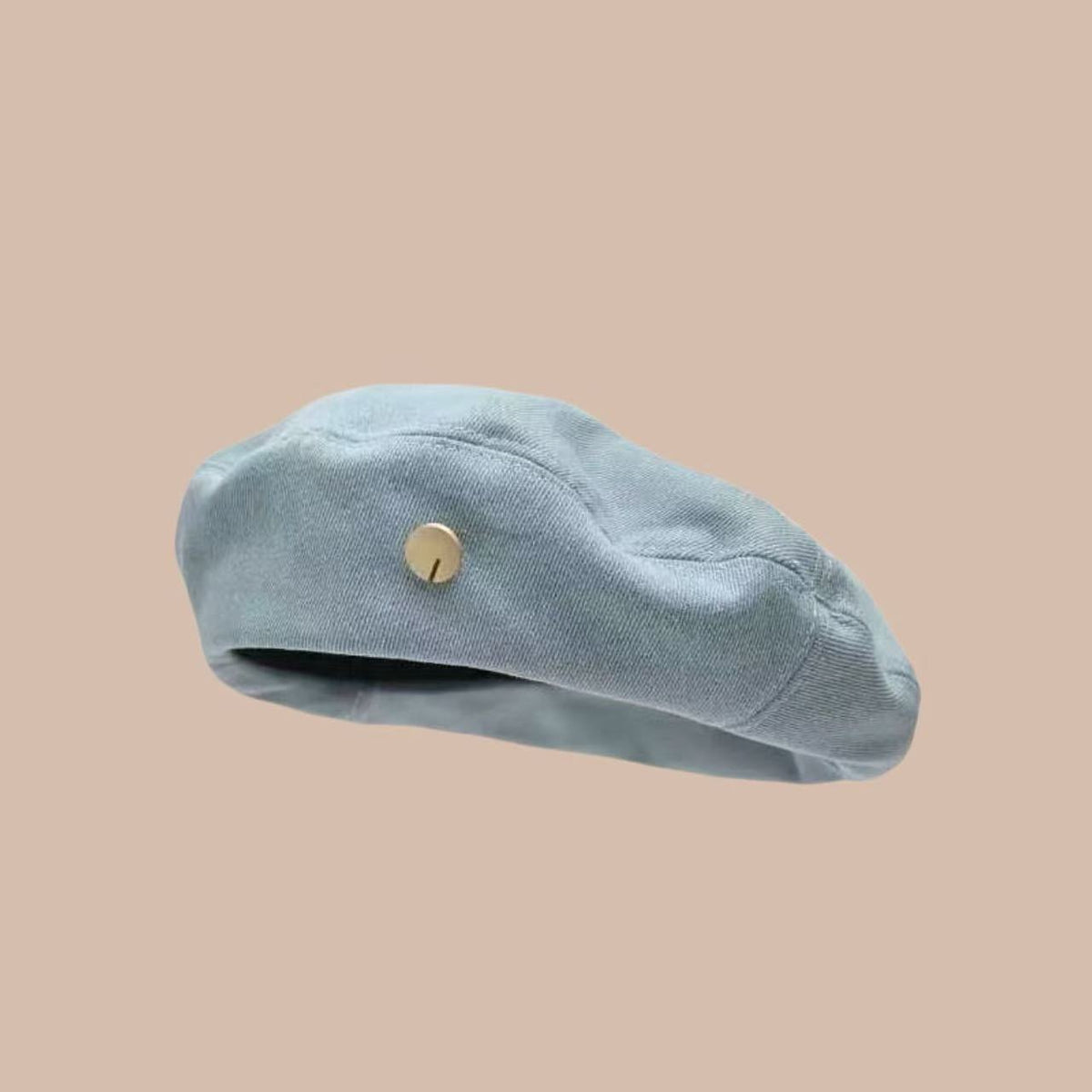 Béret femme effet denim délavé – Motif cœur