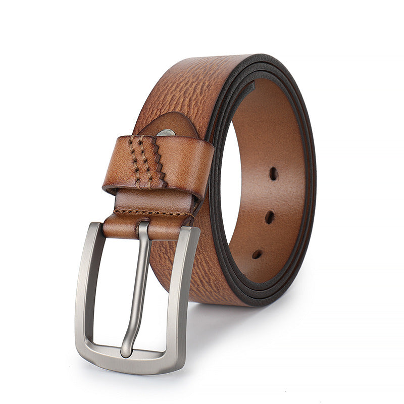 Ceinture homme en cuir pleine fleur fait main – Boucle ardillon