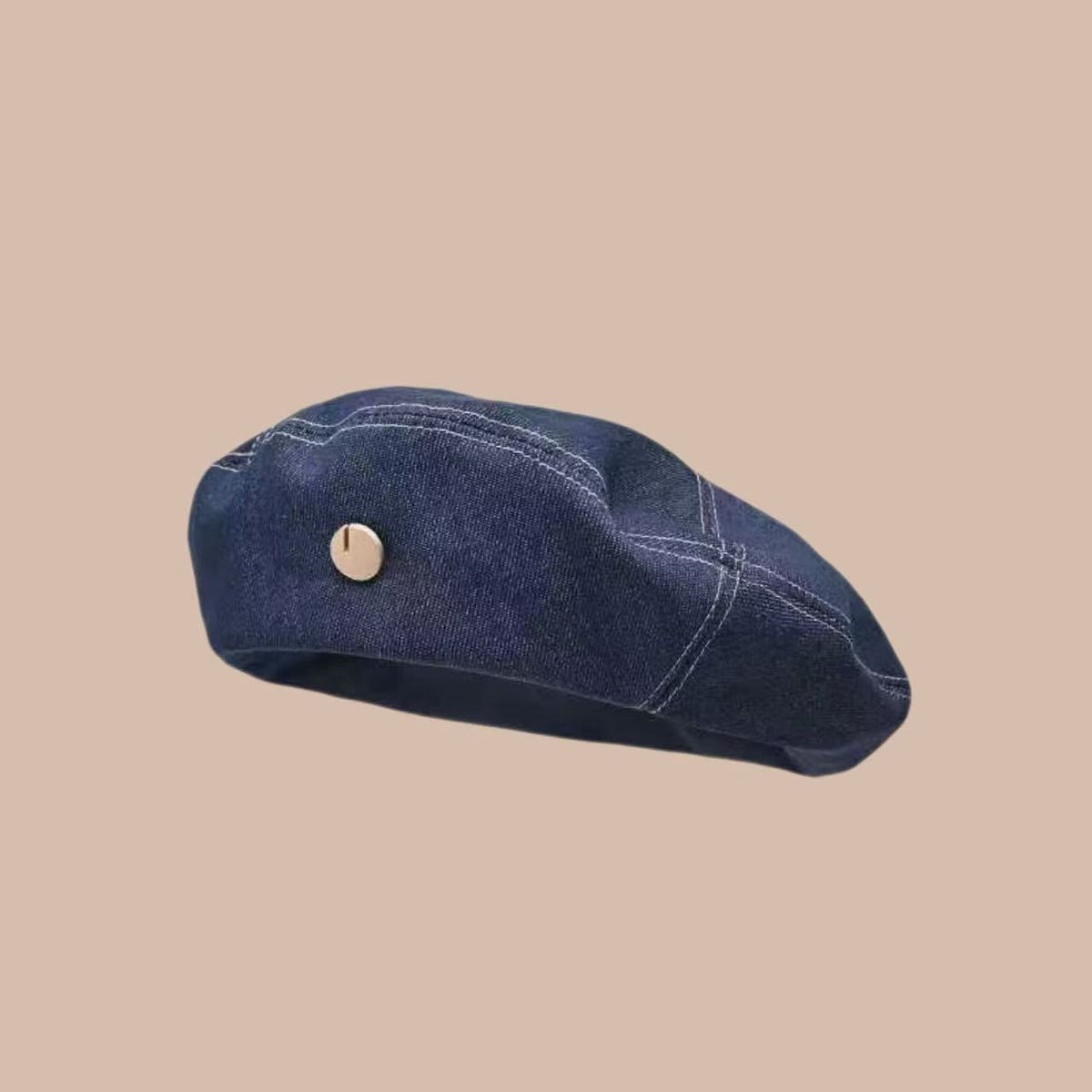 Béret femme effet denim délavé – Motif cœur