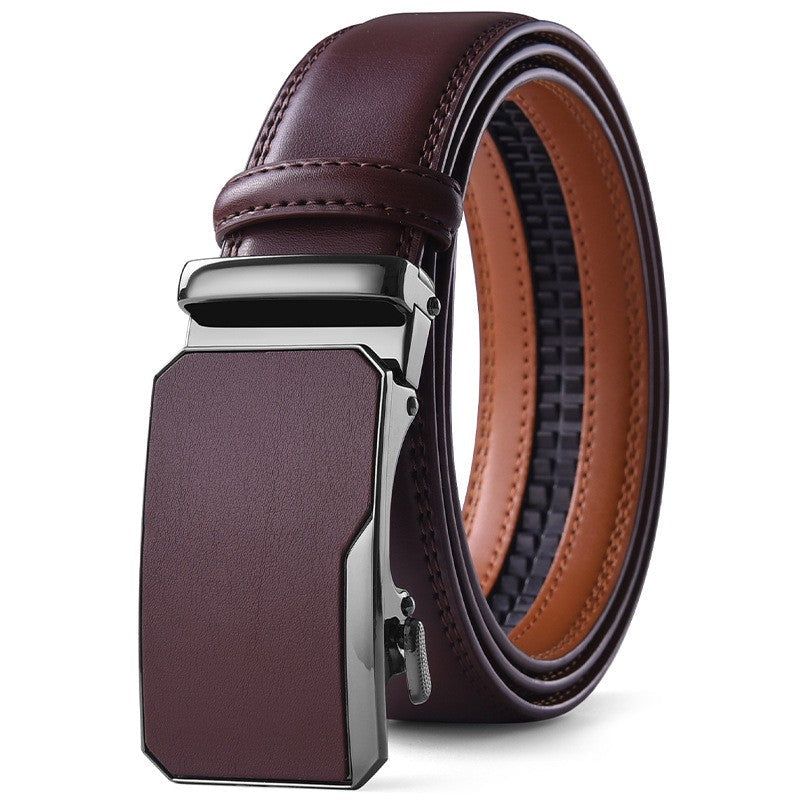 Ceinture homme en cuir de vachette – Boucle automatique, grain naturel