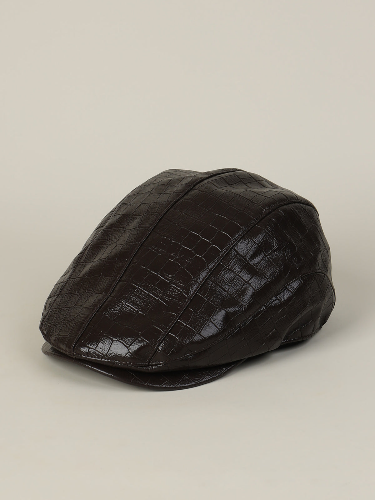 Casquette gavroche en simili cuir – Style rétro