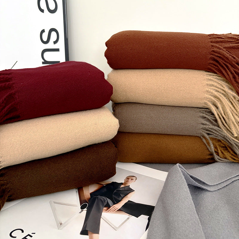 Écharpe châle imitation cachemire unie – 29 coloris, 180 × 70 cm