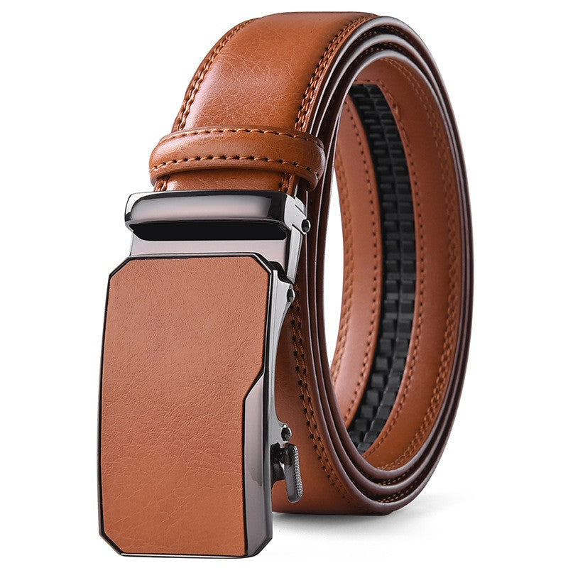 Ceinture homme en cuir de vachette – Boucle automatique, grain naturel