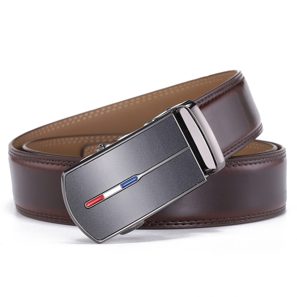 Ceinture homme en cuir de vachette – Motifs géométriques gaufrés