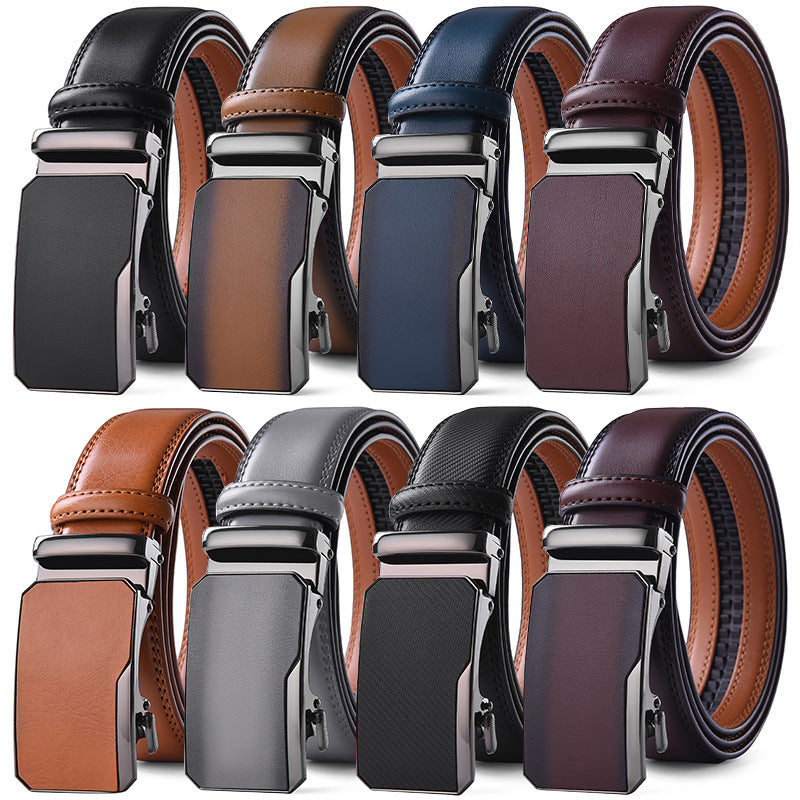 Ceinture homme en cuir de vachette – Boucle automatique, grain naturel