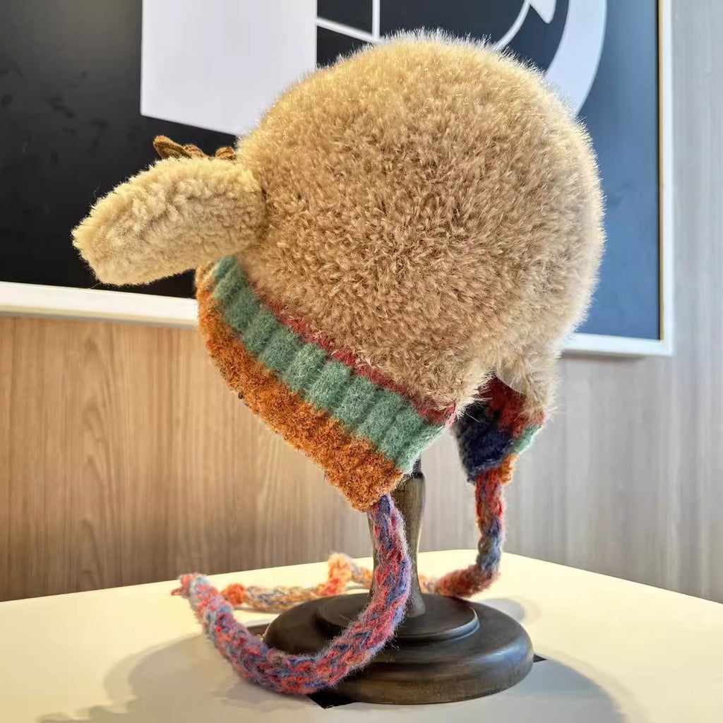 Bonnet de Noël tricoté – Renne et oreilles de cerf, mixte