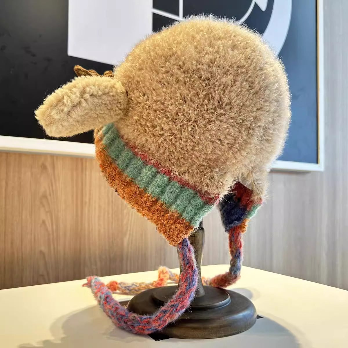 Bonnet de Noël tricoté – Renne et oreilles de cerf, mixte