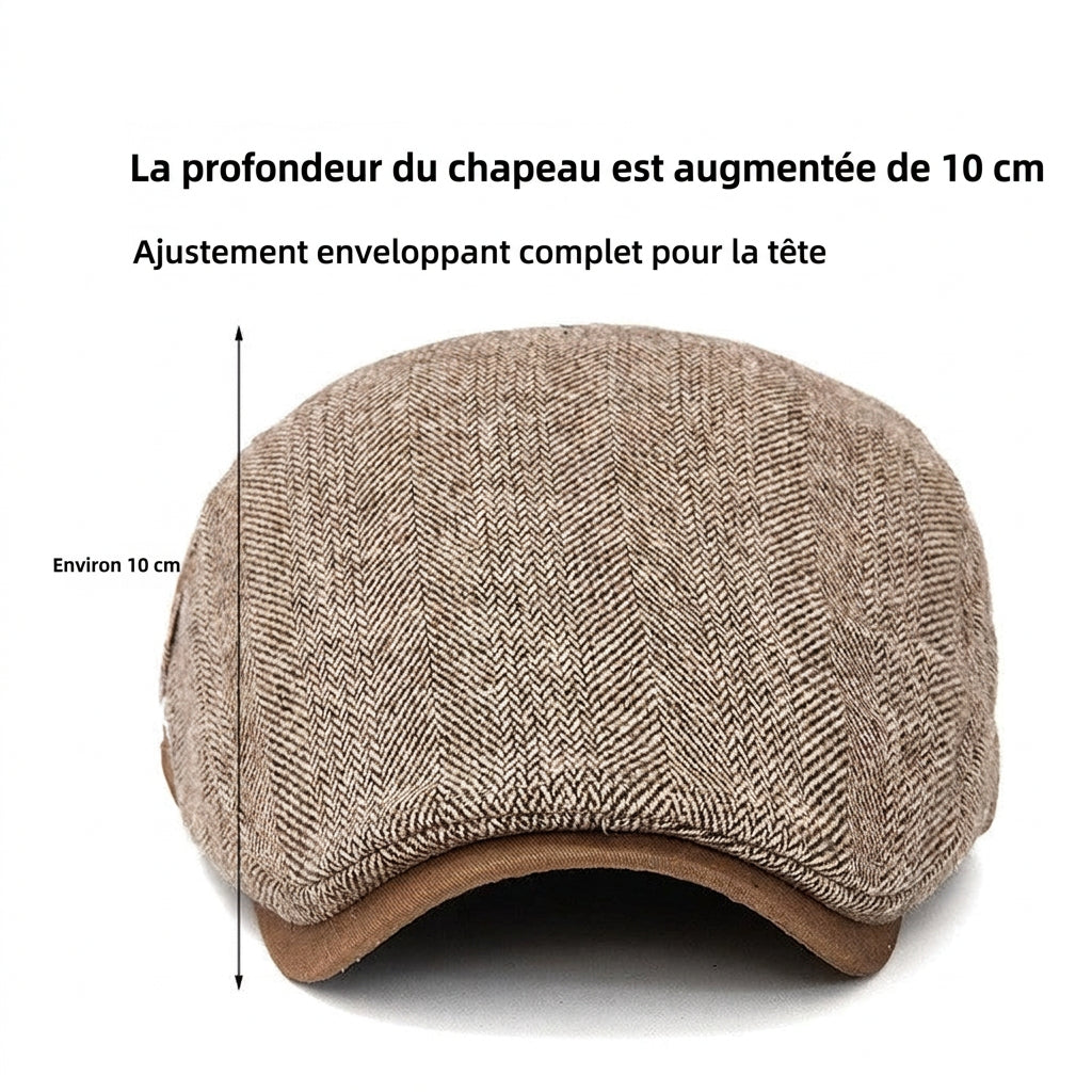 Casquette plate rayée homme – Effet velours