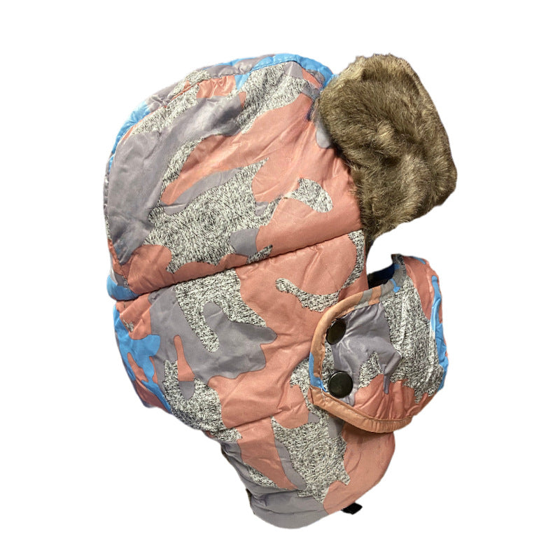 Chapka brodée polaire avec cache-visage – Ski et outdoor, mixte