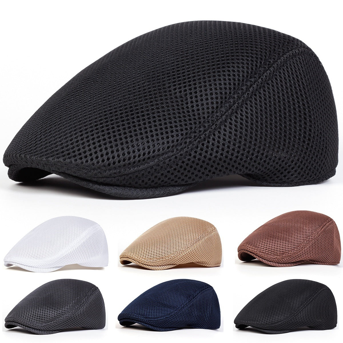 Casquette plate en coton réglable – Respirante