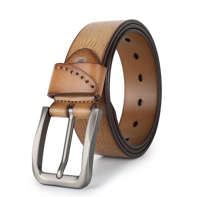 Ceinture homme en cuir pleine fleur fait main – Boucle ardillon