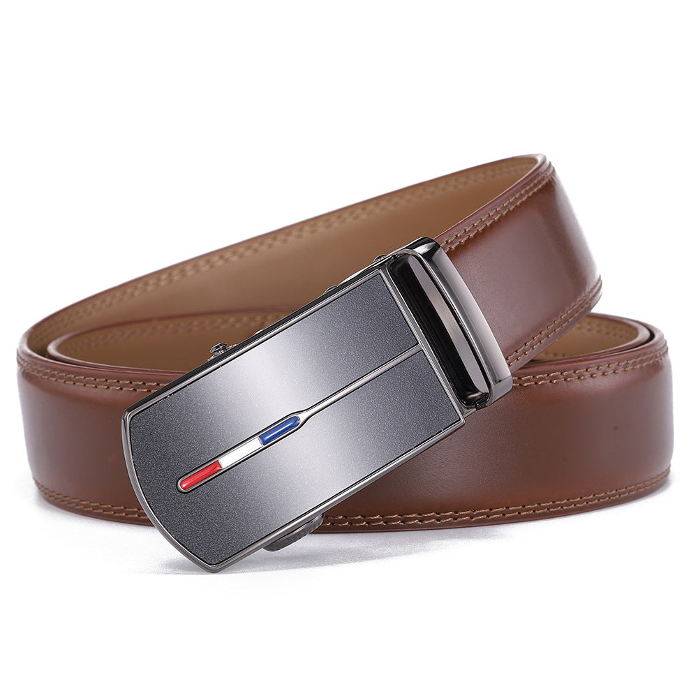 Ceinture homme en cuir de vachette – Motifs géométriques gaufrés