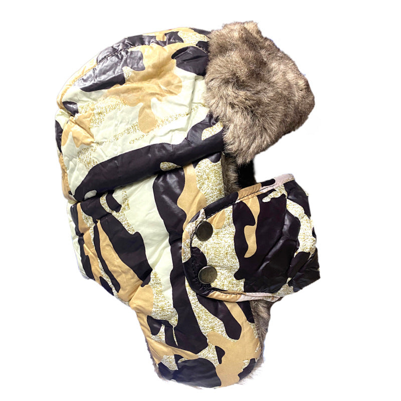 Chapka brodée polaire avec cache-visage – Ski et outdoor, mixte