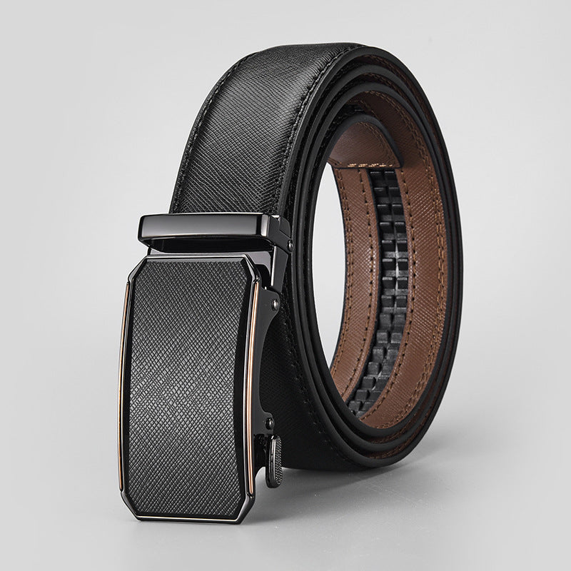 Ceinture homme en cuir de vachette à boucle automatique à motif