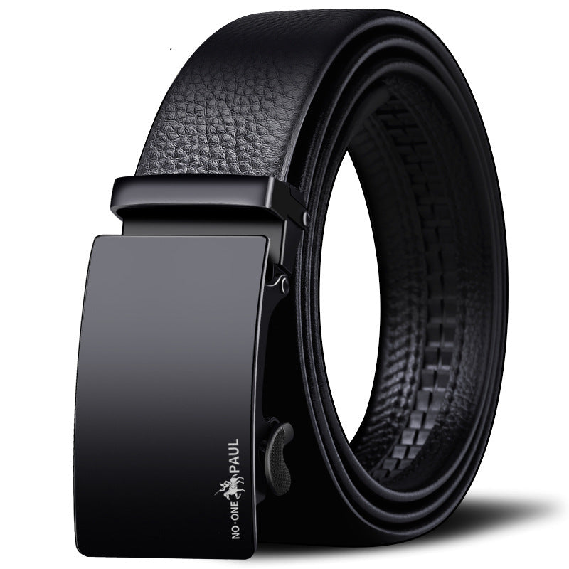 Ceinture homme à boucle automatique en simili cuir – Motif carré