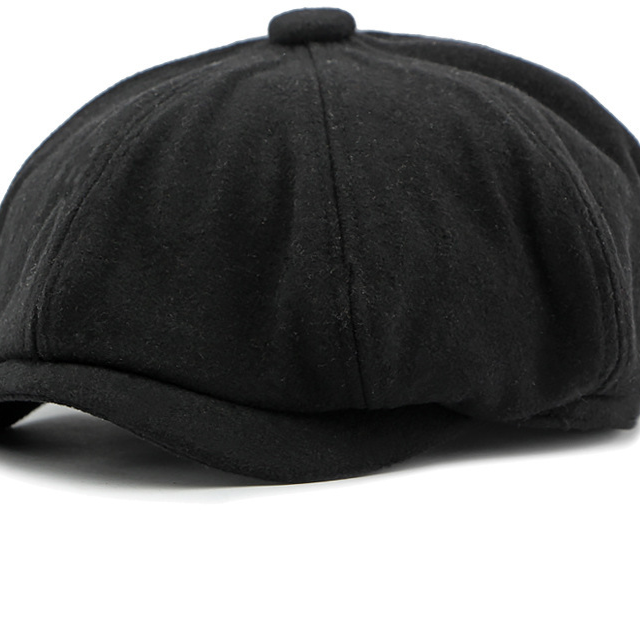 Béret octogonal en laine mixte – Style gavroche rétro, taille unique