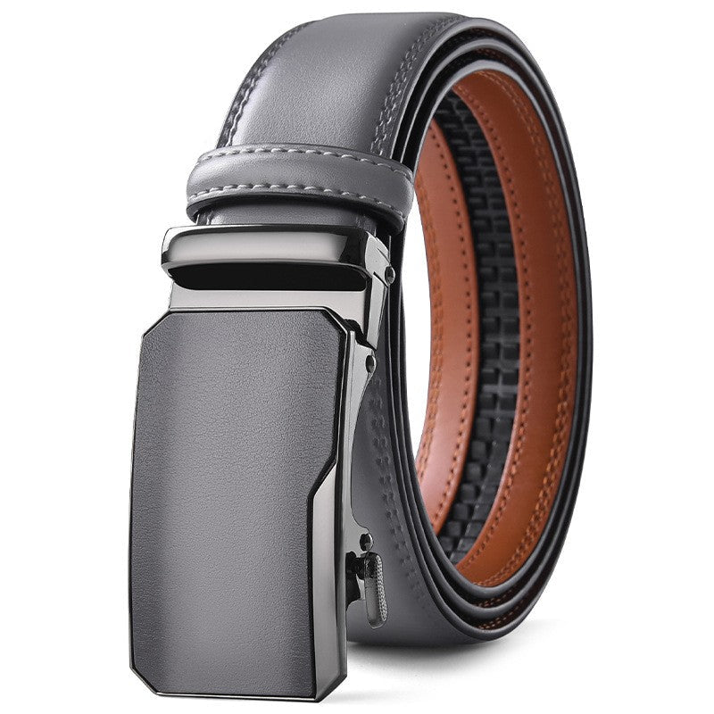 Ceinture homme en cuir de vachette – Boucle automatique, grain naturel