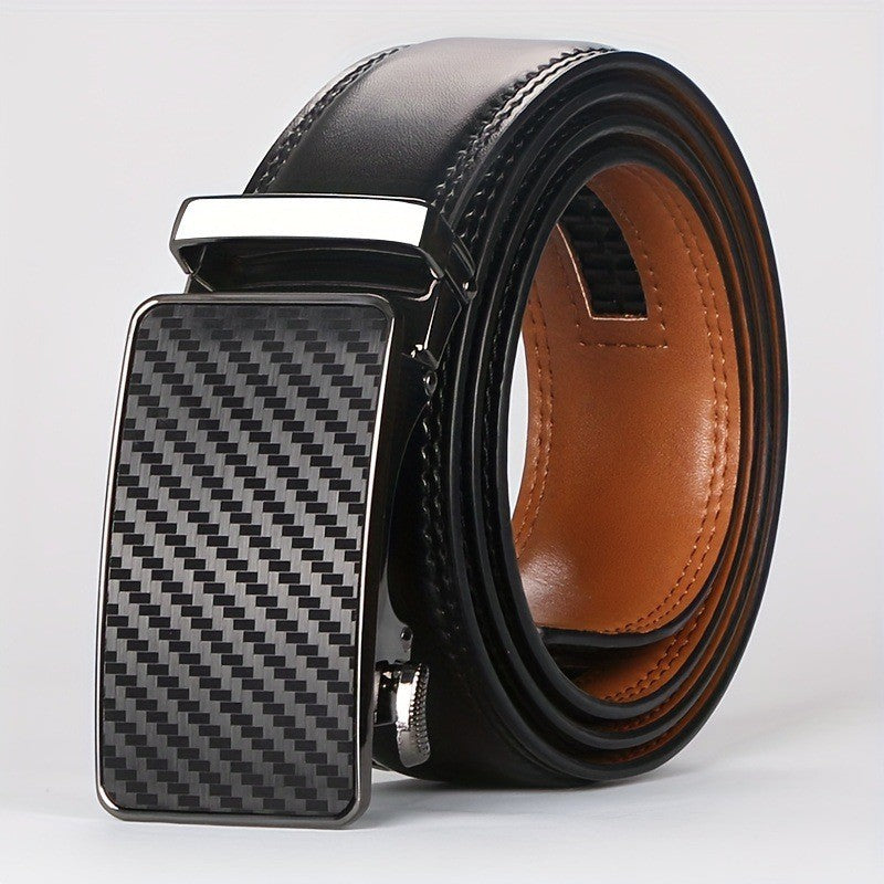 Ceinture homme en cuir à boucle automatique – Verni et losanges
