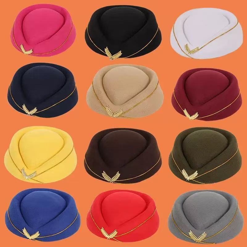 Béret hôtesse en feutre – Style élégant, tenue de scène et bureau