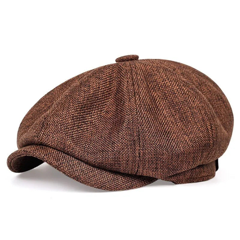 Béret en lin et coton réglable – Style vintage