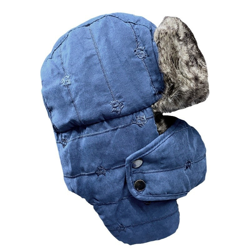 Chapka brodée polaire avec cache-visage – Ski et outdoor, mixte