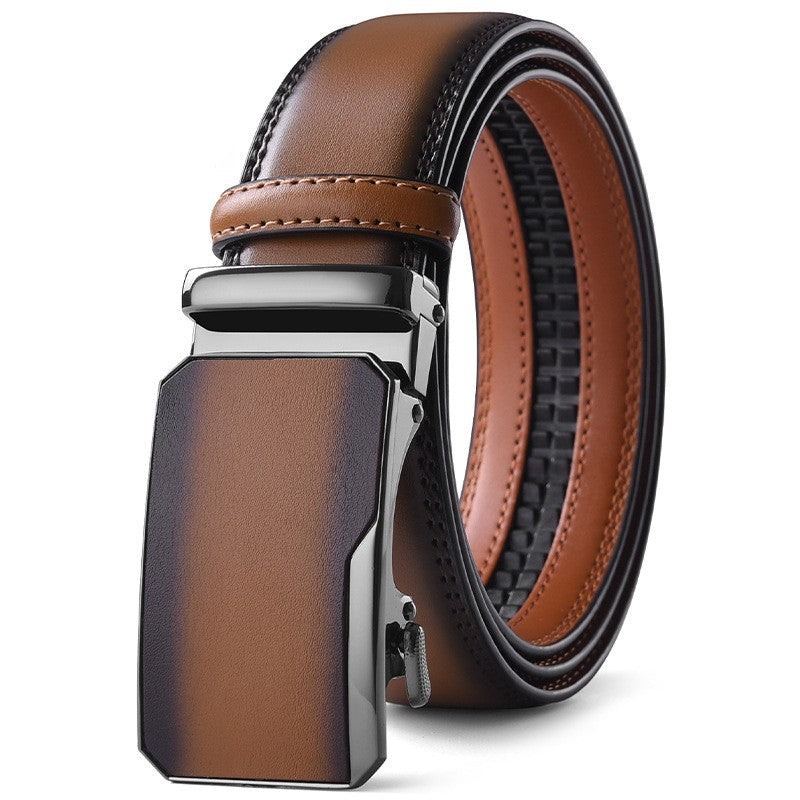 Ceinture homme en cuir de vachette – Boucle automatique, grain naturel