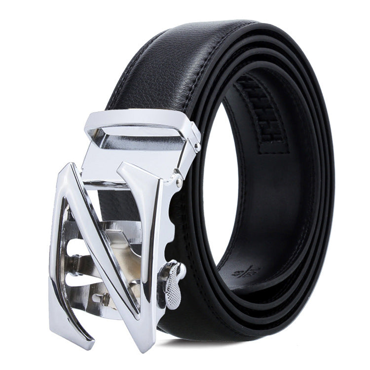 Ceinture homme réversible en cuir de vachette à boucle automatique
