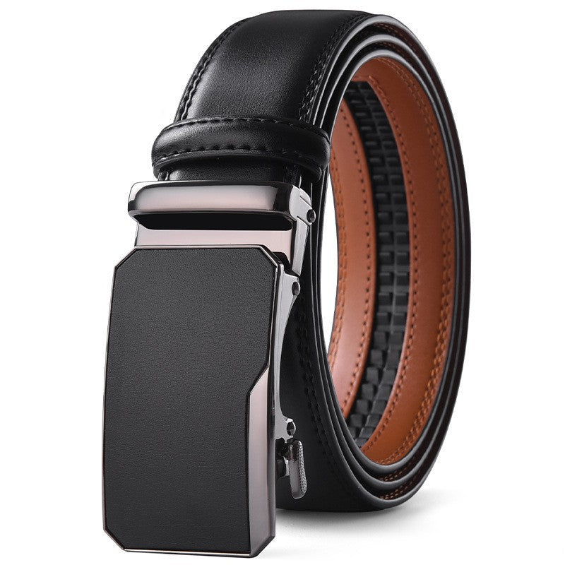 Ceinture homme en cuir de vachette – Boucle automatique, grain naturel
