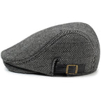 Casquette plate en coton à chevrons – Style rétro homme, réglable