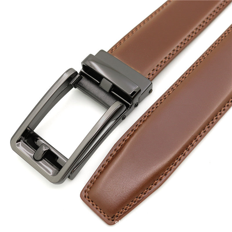 Ceinture homme en cuir à boucle automatique – Motif floral gaufré