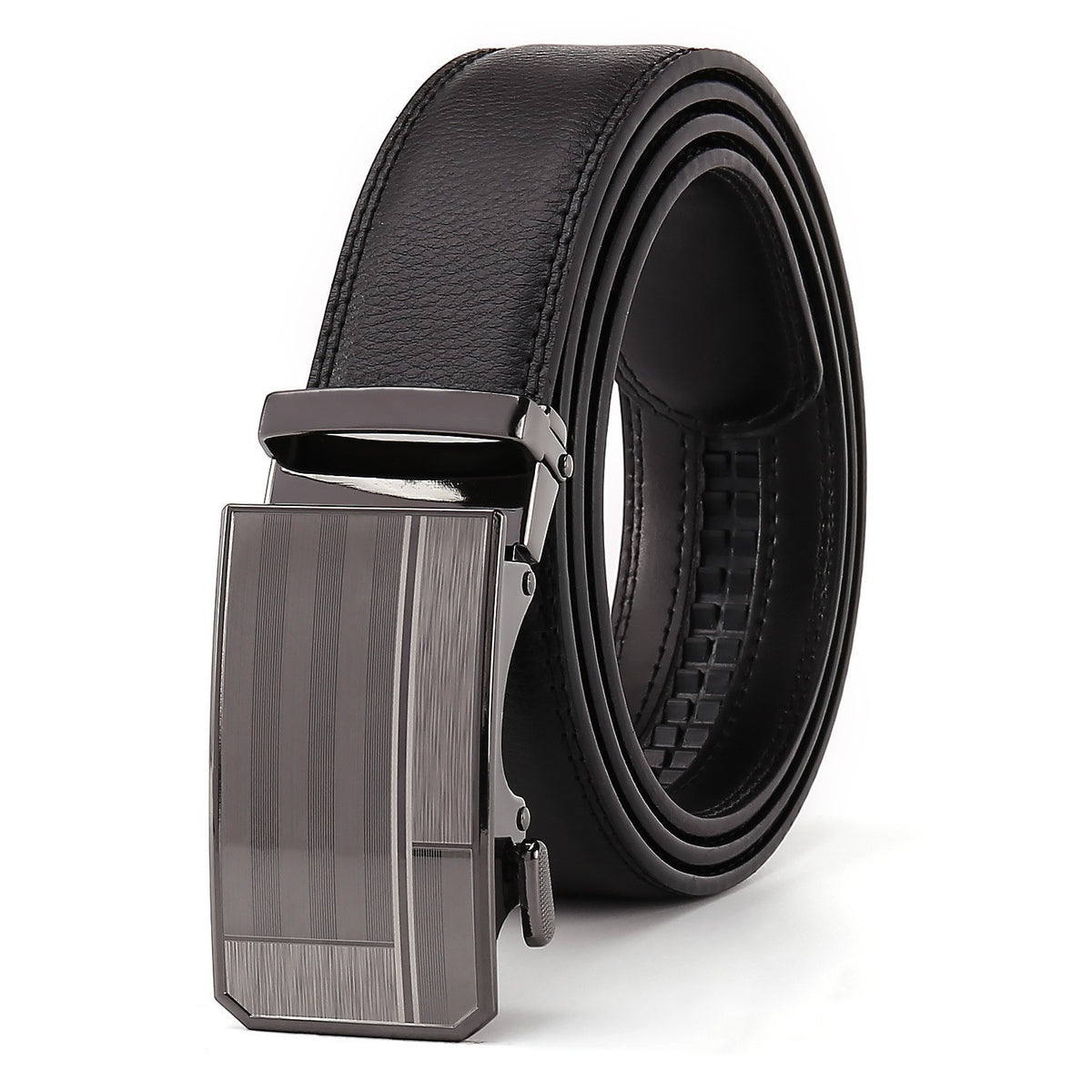 Ceinture homme en cuir à boucle automatique – Verni et losanges