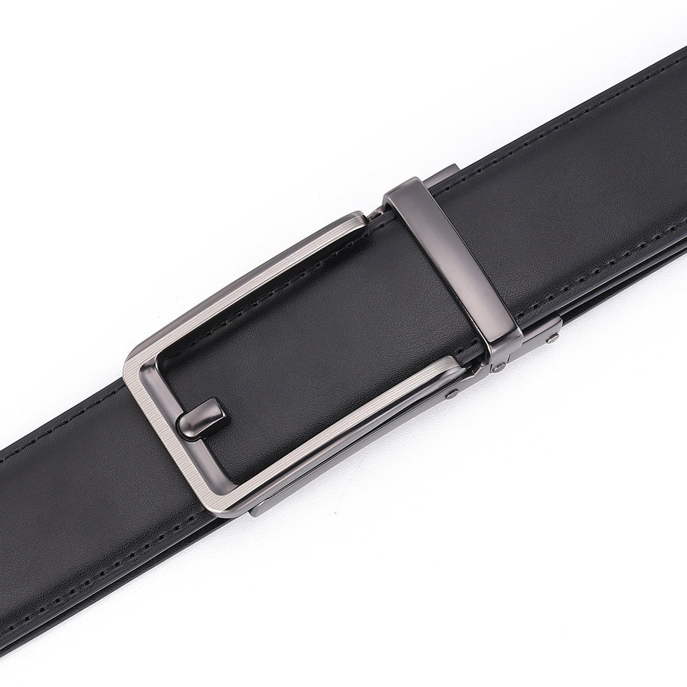 Ceinture homme en cuir à boucle automatique – Motif floral gaufré