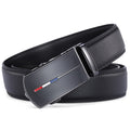 Ceinture homme en cuir de vachette – Motifs géométriques gaufrés