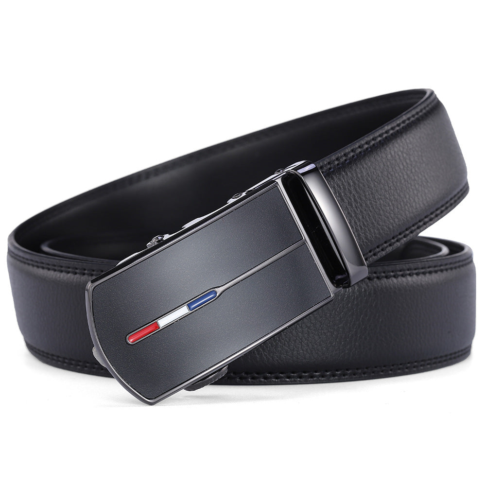 Ceinture homme en cuir de vachette – Motifs géométriques gaufrés