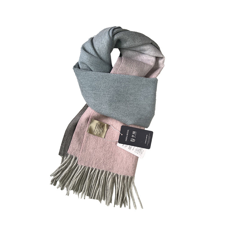 Écharpe en laine dégradée – Effet nuage