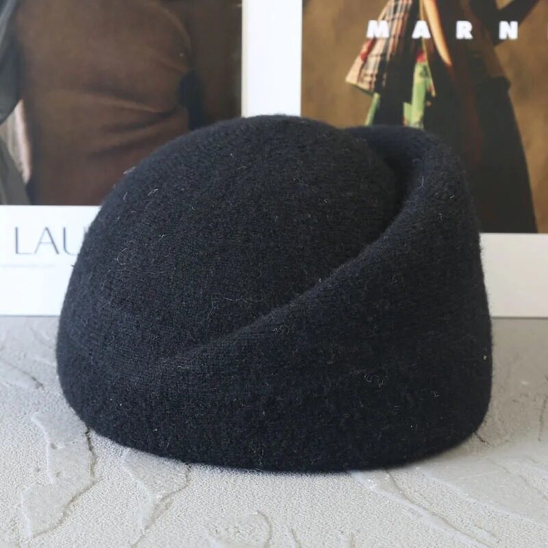 Toque pillbox asymétrique en laine mélangée – Automne-hiver
