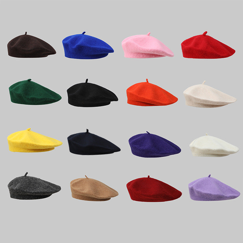 Béret femme en acrylique – Style rétro coréen