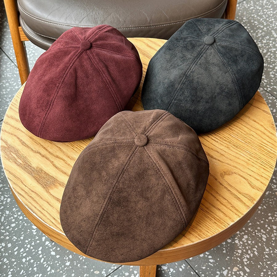 Casquette gavroche effet daim vieilli – Béret réglable