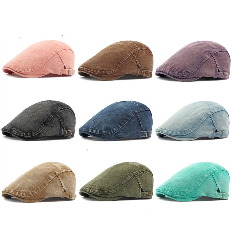 Casquette en denim délavé – Style rétro mixte