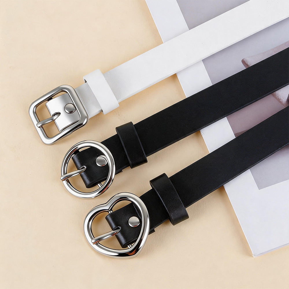 Ceinture femme en simili cuir – Boucle cœur