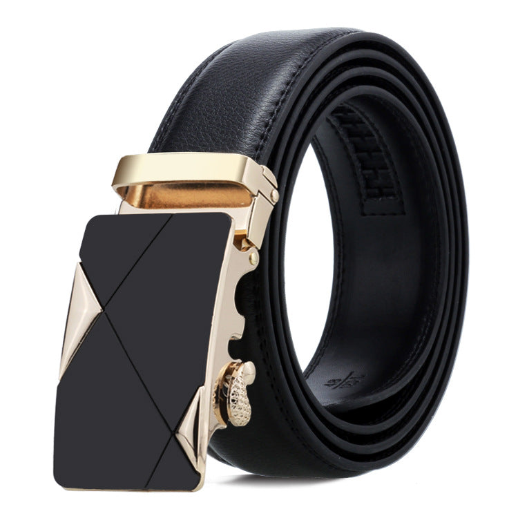Ceinture homme réversible en cuir de vachette à boucle automatique