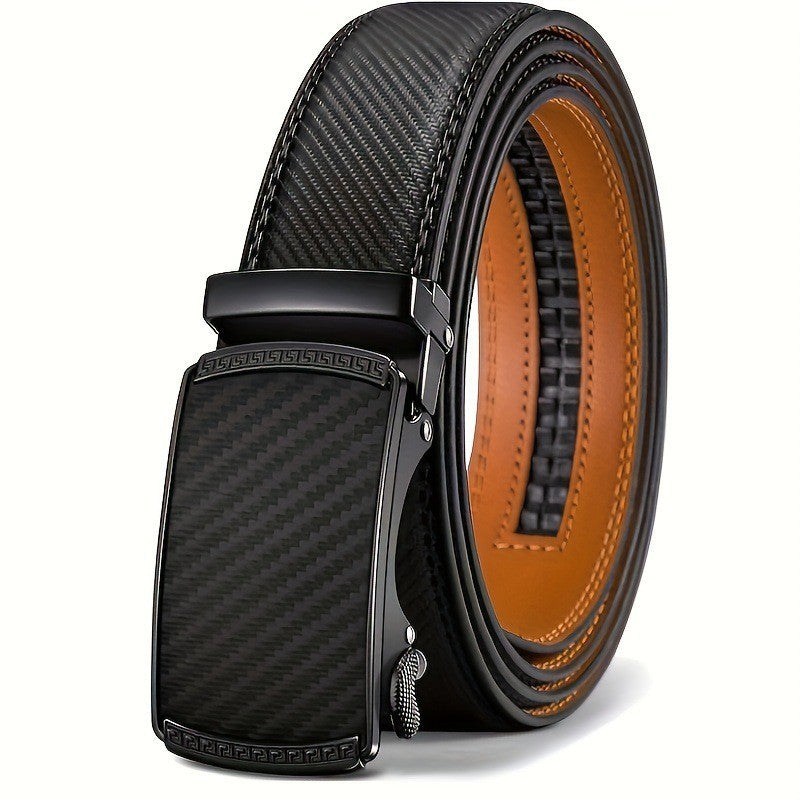 Ceinture homme en cuir à boucle automatique – Verni et losanges