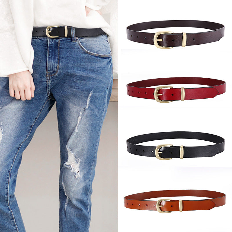 Ceinture femme en cuir lisse – Style minimaliste